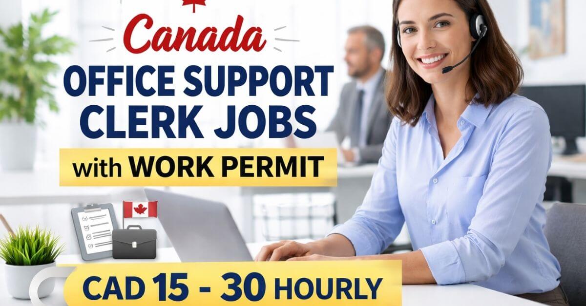 Canada Office Support Clerk Jobs with Work Permit