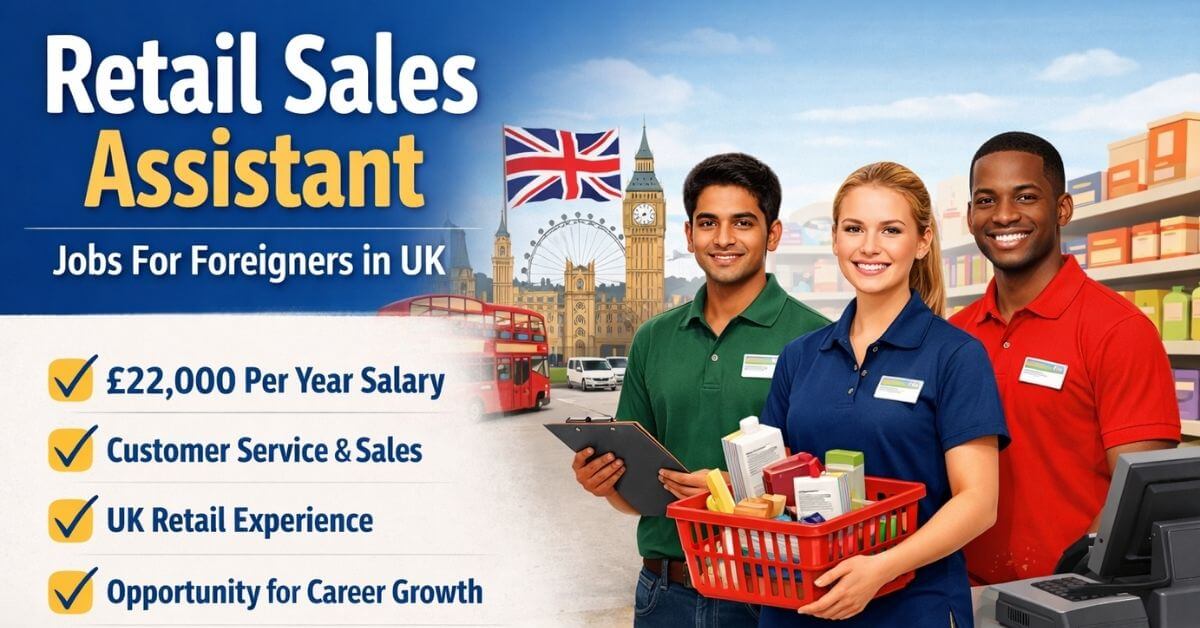 Retail Sales Assistant Jobs For Foreigners in UK