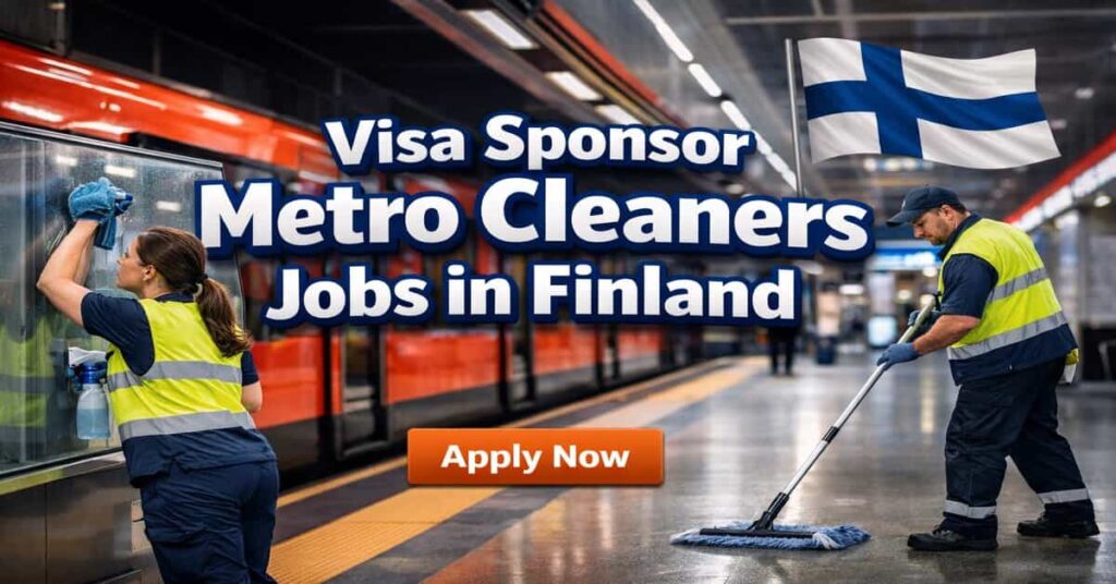 Visa Sponsor Metro Cleaners Jobs in Finland
