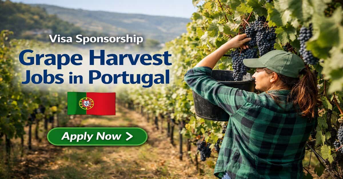 Visa Sponsorship Grape Harvest Jobs in Portugal