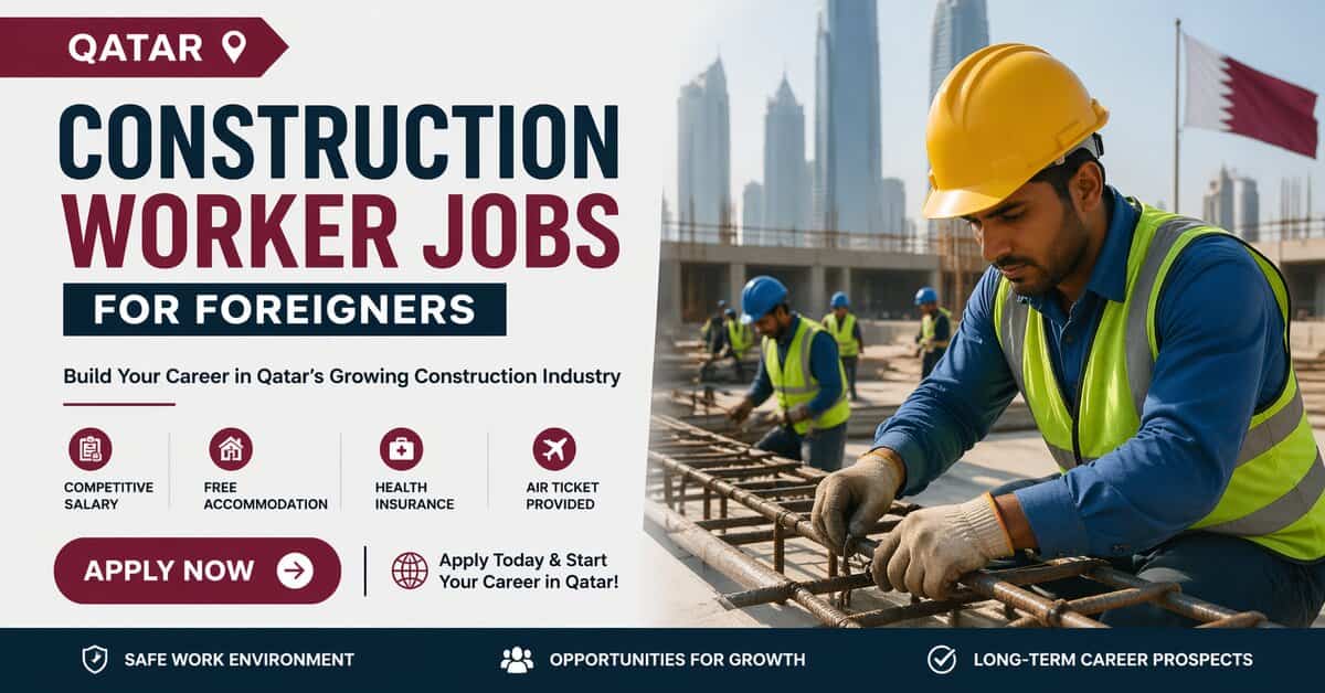 Construction Worker Jobs in Qatar for Foreigners