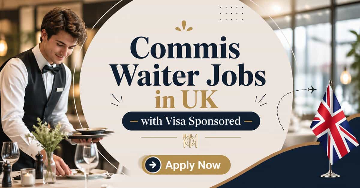 Commis Waiter Jobs in UK with Visa Sponsored